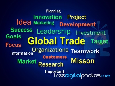 Global Trade Brainstorm Means Planning For International Commerc… Stock Image