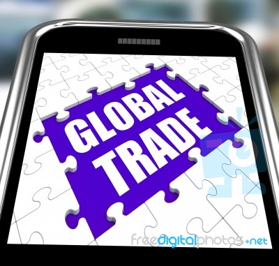 Global Trade Smartphone Shows Web International Business Stock Image