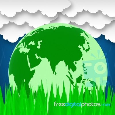 Global Word Represents Rural Planet And Worldly Stock Image