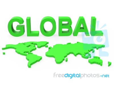 Global World Indicates Network Server And Computer Stock Image