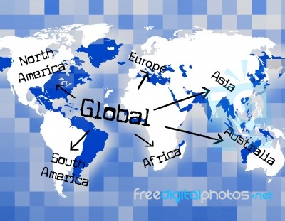 Global World Means Globally Commerce And Worldly Stock Image