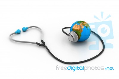 Globe And Stethoscope Stock Image