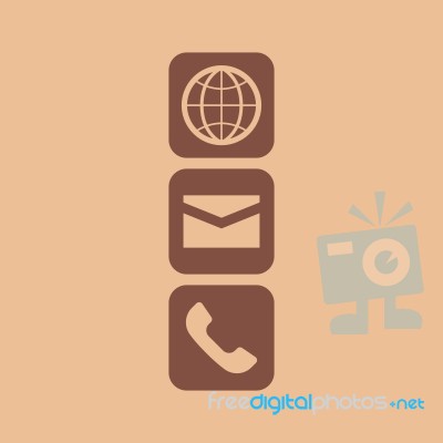 Globe Email And Phone Icon Stock Image