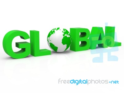 Globe Global Indicates Worldwide Corporate And Commerce Stock Image