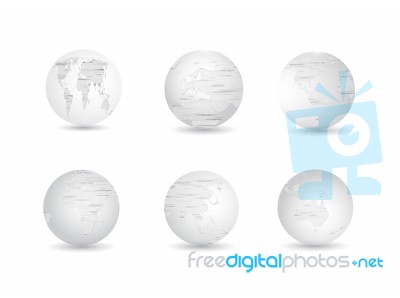 Globe Icon With Hand Drawn Map Detail Stock Image