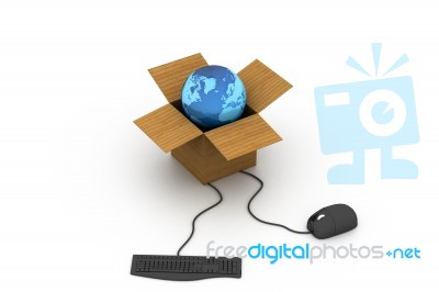 Globe In Box  Stock Image