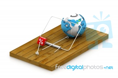 Globe In Mousetrap Stock Image