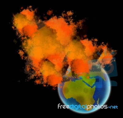 Globe On Fire Stock Image