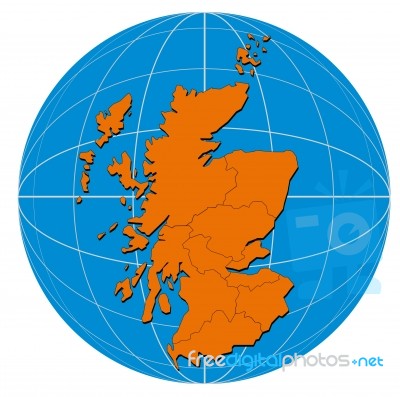 Globe Scotland Map Stock Image