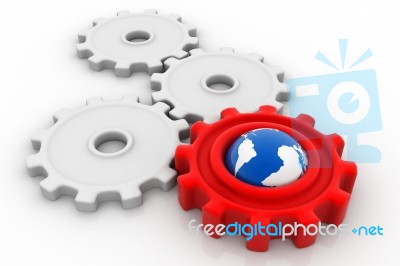 Globe With Gears Stock Image