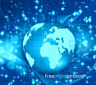 Globe With Pointers, Signals And Social Networking Stock Image