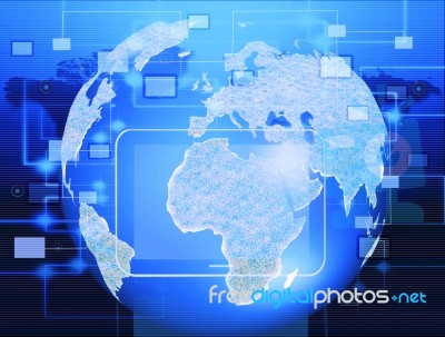 Globe With Signals And Social Networking Stock Image