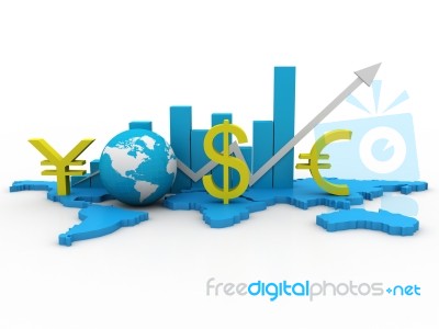 Globe, World And Chart Business Graph Concept Stock Image