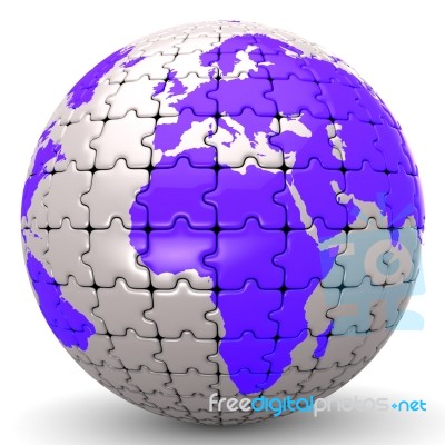 Globe World Means Jigsaw Puzzle And Global Stock Image