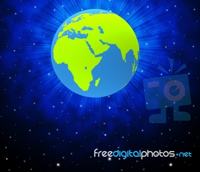 Globe World Shows Solar System And Globalise Stock Image