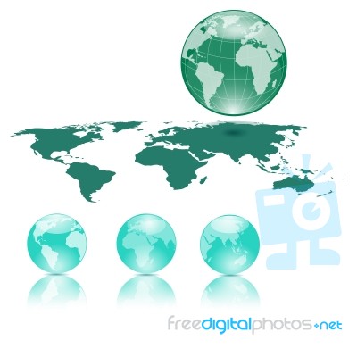 Globes Of  Earth And Lanmass Stock Image