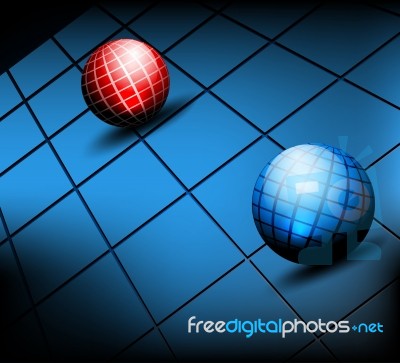 Glossy Blue Tiles Scene Stock Image