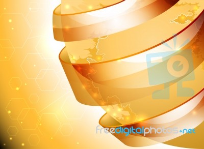 Glossy Gold World Abstract Background Stock Image