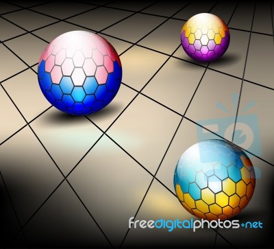 Glossy Hexagonal Round Shaped Stock Image