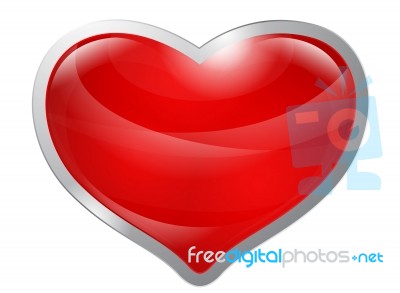 Glossy Red Heart Stock Image