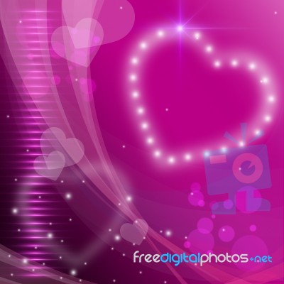 Glow Heart Indicates Light Burst And Abstract Stock Image