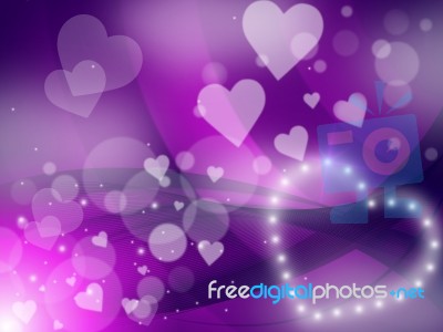 Glow Hearts Indicates Valentine Day And Abstract Stock Image