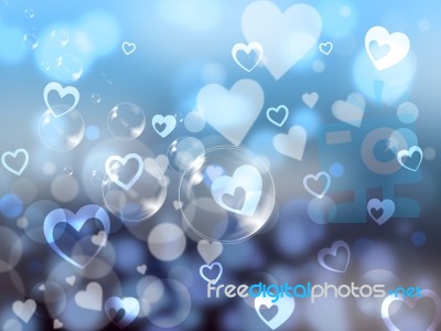 Glow Hearts Represents Valentines Day And Background Stock Image