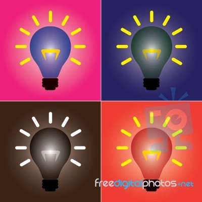 Glowing Light Bulbs Stock Image