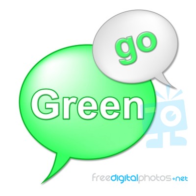 Go Green Message Indicates Eco Friendly And Conservation Stock Image