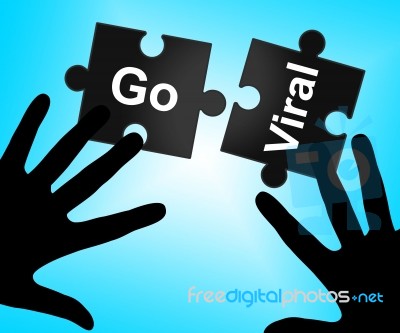 Go Viral Means Social Media Marketing And Connected Stock Image