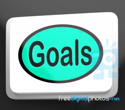 Goals Button Shows Aims Objectives Or Aspirations Stock Image