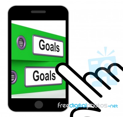 Goals Folders Displays Direction Aspirations And Targets Stock Image