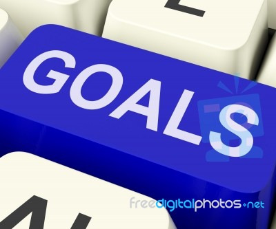 Goals Key Shows Objectives Aims Or Aspirations Stock Image