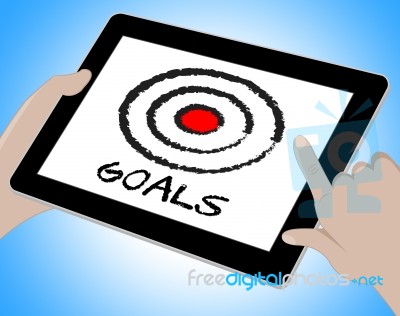 Goals Online Shows Desire Objectives 3d Illustration Stock Image