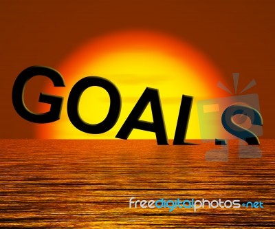 Goals Word Sinking Stock Image