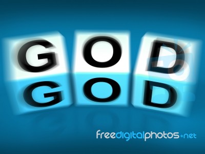 God Blocks Displays Deities Gods Or Holiness Stock Image