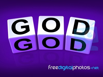 God Blocks Represent Deities Gods Or Holiness Stock Image