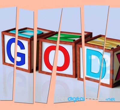 God Letters Show Spirituality Religion And Believers Stock Image