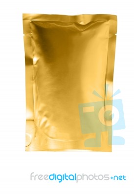 Gold Aluminum Foil Bag Stock Photo