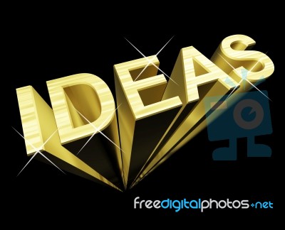 Gold And 3d Ideas Text Stock Image