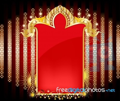 Gold And Red Pattern Stock Image