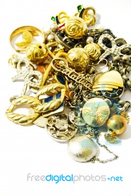 Gold And Silver Accessories Stock Photo