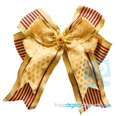 Gold Bow Stock Photo