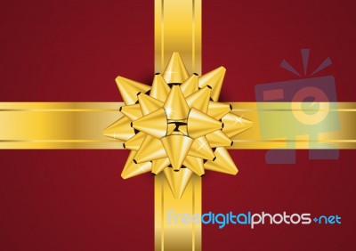 Gold Bow Ribbon Stock Image