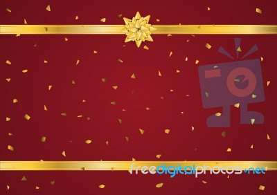 Gold Bow Ribbon Stock Image