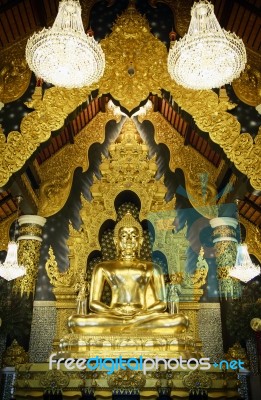 Gold Buddha Statues Stock Photo