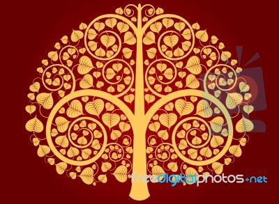 Gold Buddha Tree Stock Image