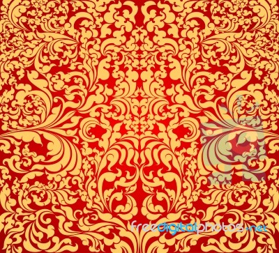 Gold Floral Art Pattern Stock Image