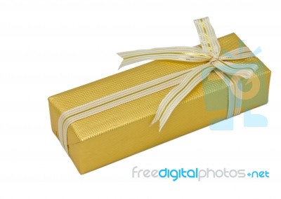 Gold Gift Box Stock Photo