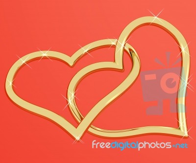 Gold Heart Shaped Ring Stock Image